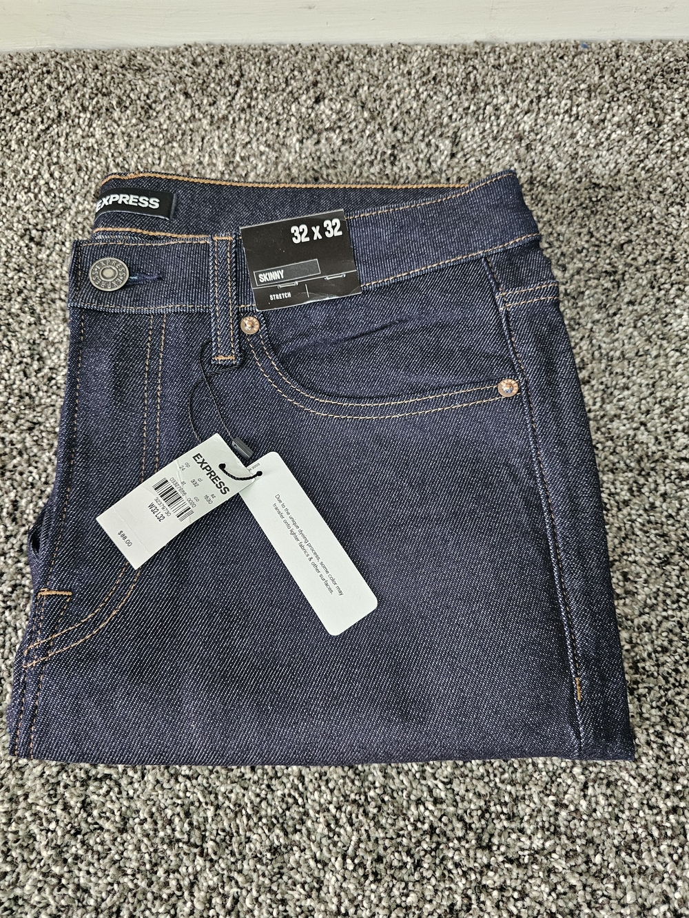 Express Men’s Skinny Stretch Jeans Dark Indigo 32x32